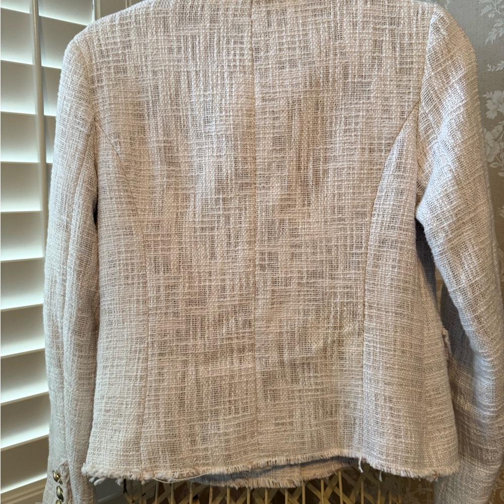 Johnston & Murphy Women's Textured Cream Blazer - Picture 6 of 12